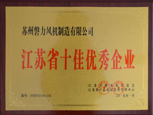 Top Ten Outstanding Enterprises in Jiangsu Province in 2019
